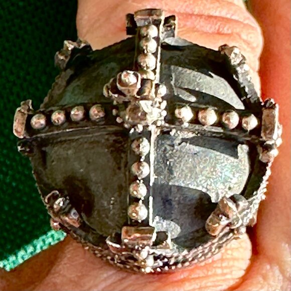 Large Showstopper Sterling Sculpted Royal Crown Ring - 20g - 925 Silver - Size 9 - Picture 10 of 10